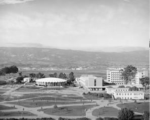 UCSB campus, c.1960s. University Archives Photographs collection. UArch 112. Department of Special Coll., Davidson Library, UCSB. Campbell Hall