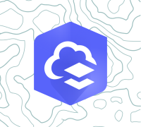 ArcGIS Online icon over a topographic lines