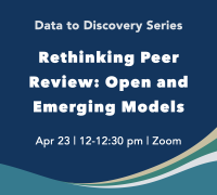 Icon for 4/23 Data to Discovery session on peer review