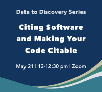 Icon for 5/21 Data to Discovery session on software citation