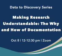 Icon for 10/8 D2D workshop on Making Research Understandable: The Why and How of Documentation 