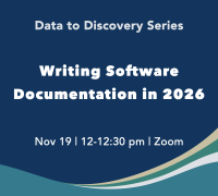 Icon for 11/19 D2D workshop on Writing Software Documentation in 2026