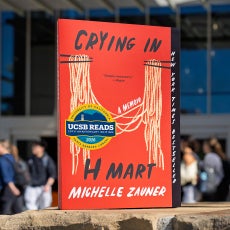UCSB Reads 2026 selection "Crying in H Mart" in front of the UCSB Library
